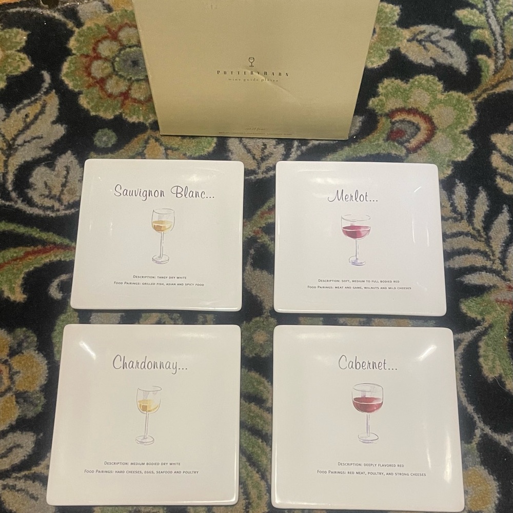 Pottery Barn Wine Collection Square Plates